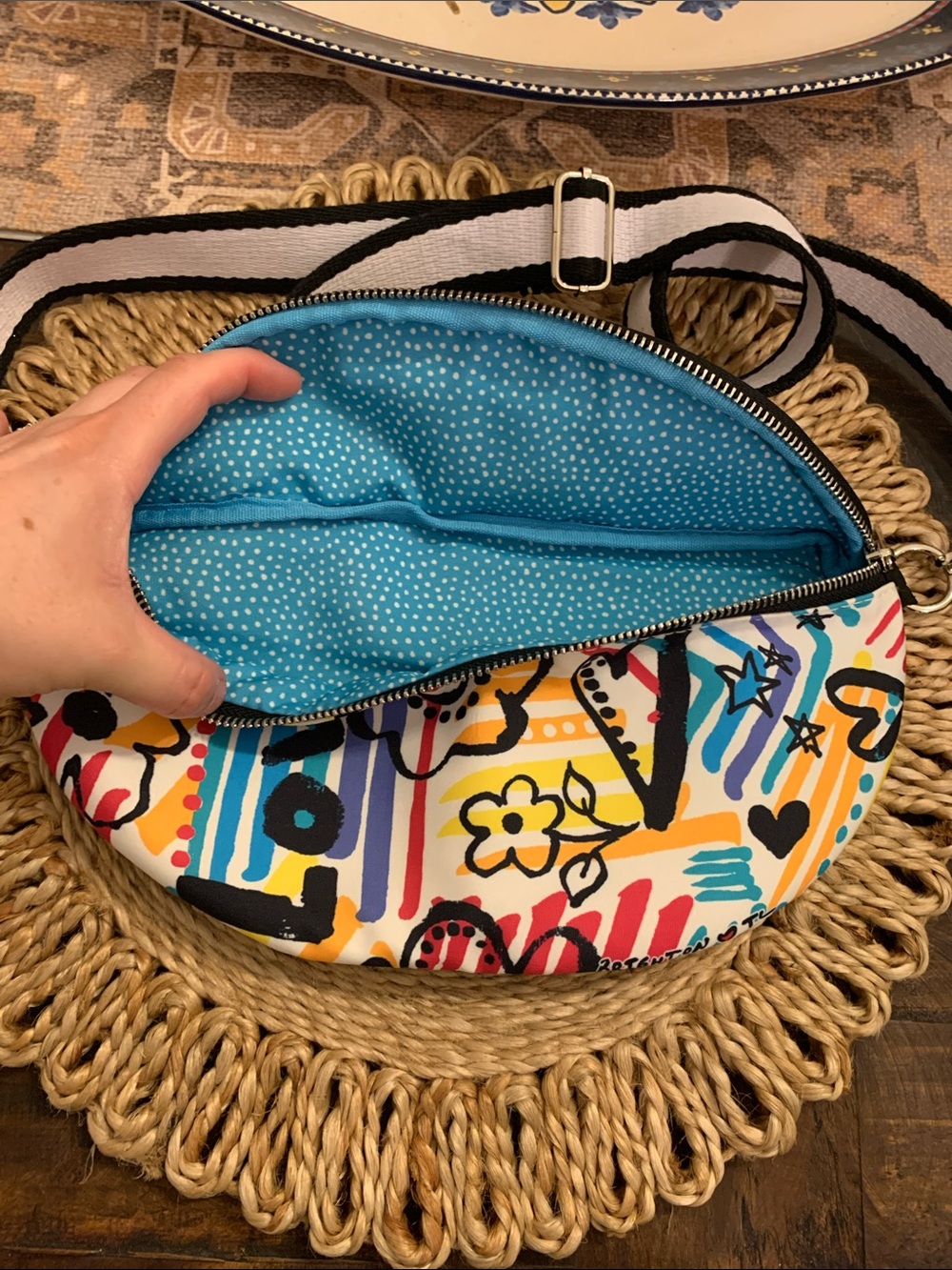 Brighton Love Colorful Graffiti Print Waist Belt Crossbody Bag- Multicolor - Picture 6 of 9